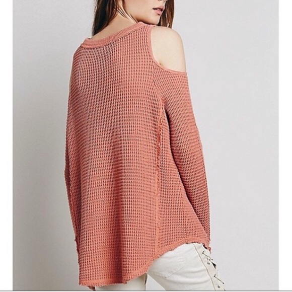 Free People Cold Shoulder Knit Distressed Sweater - Picture 3 of 7